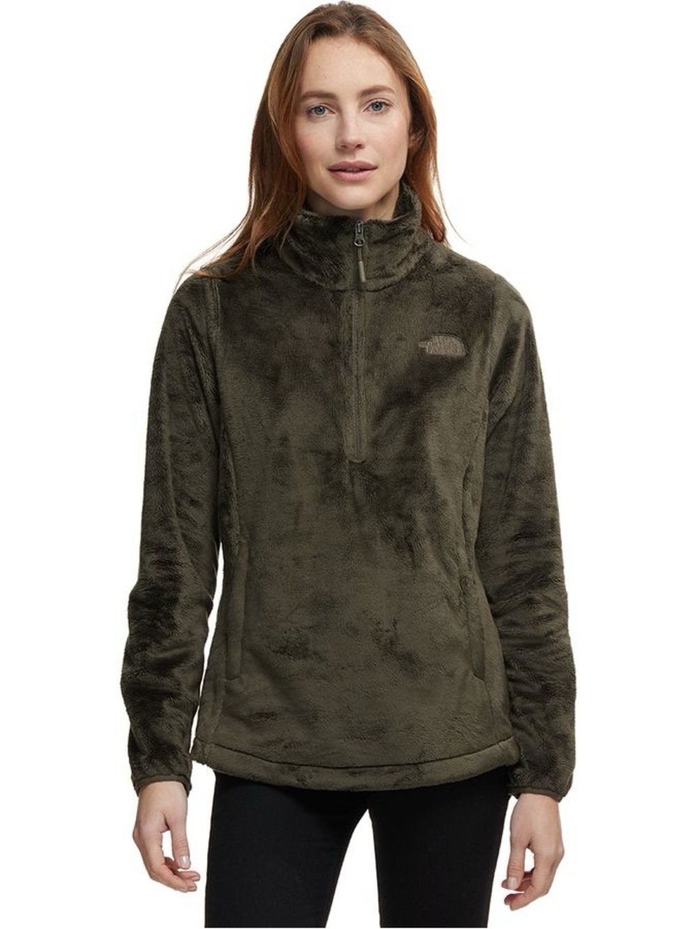 The North Face Women’s Plush Osito Quarter-Zip Pullover fleece Olive green S